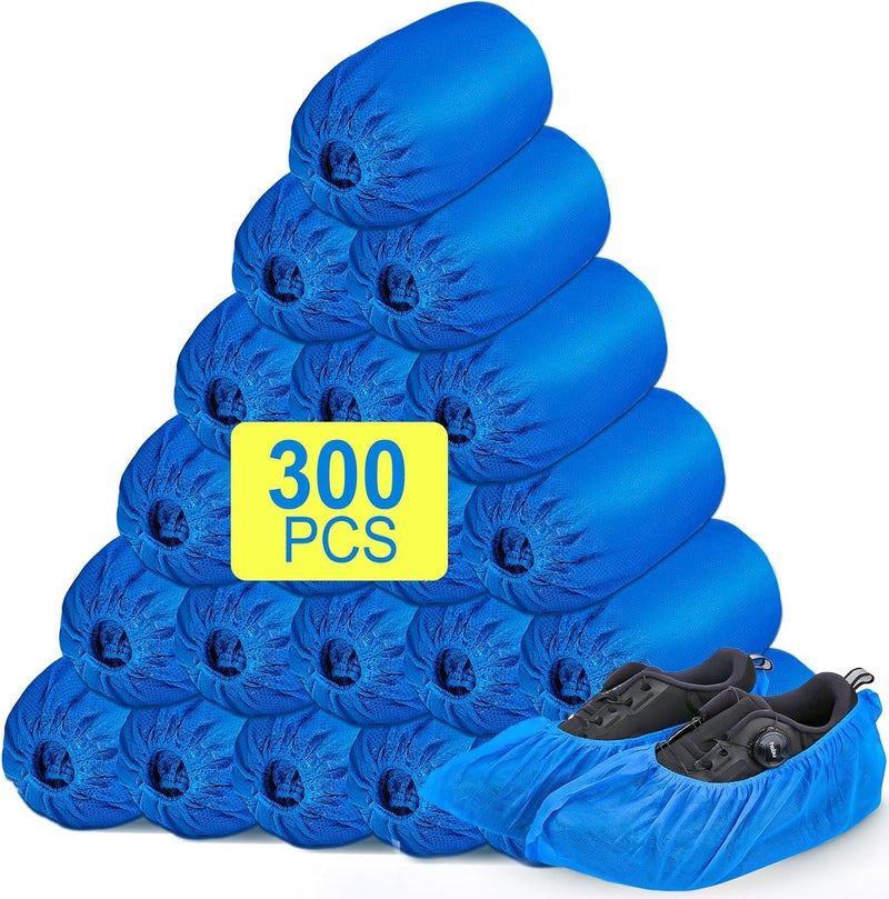 NUITPY 300 Pack(150 Pairs) Shoe Covers Disposable, Non-woven Fabric Shoes Covers for Indoor, Blue Durable & Reusable Disposable Boot & Shoe Covers, Larger Size Fits Various Shoes - Image 1